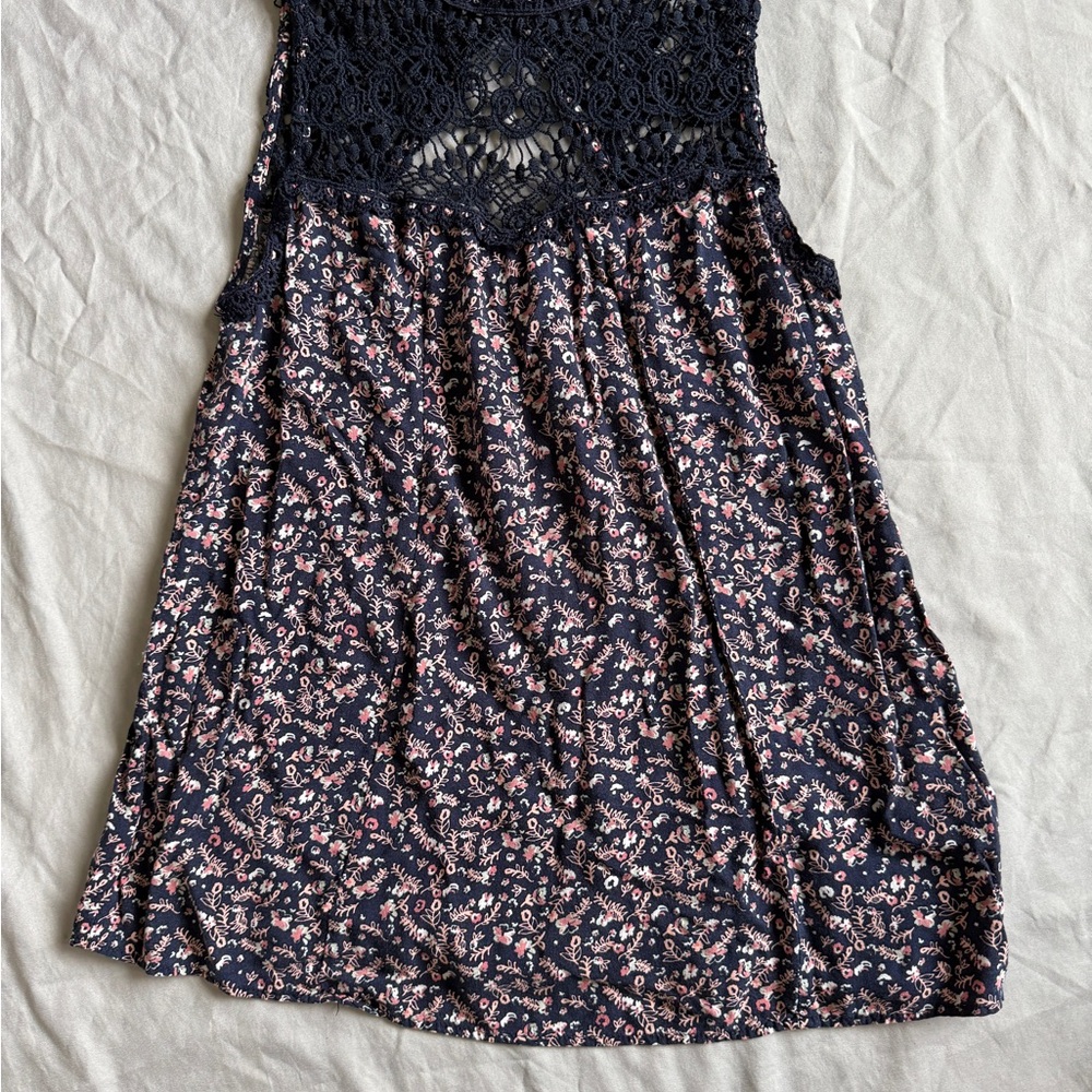 Maurices Navy Lace Detail Top